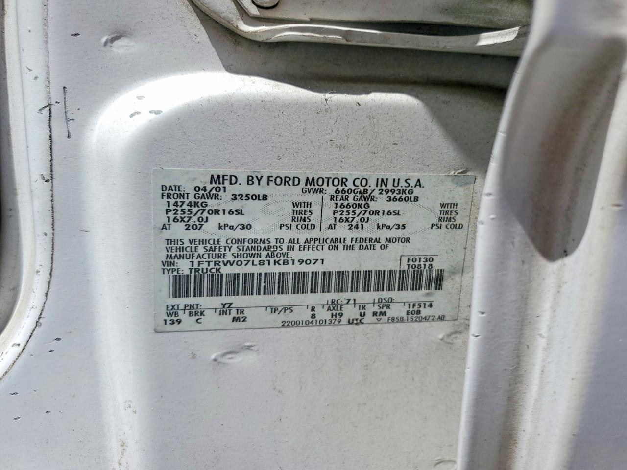 2001 FORD F150