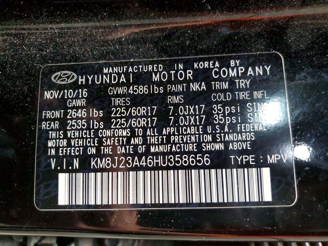 2017 HYUNDAI TUCSON