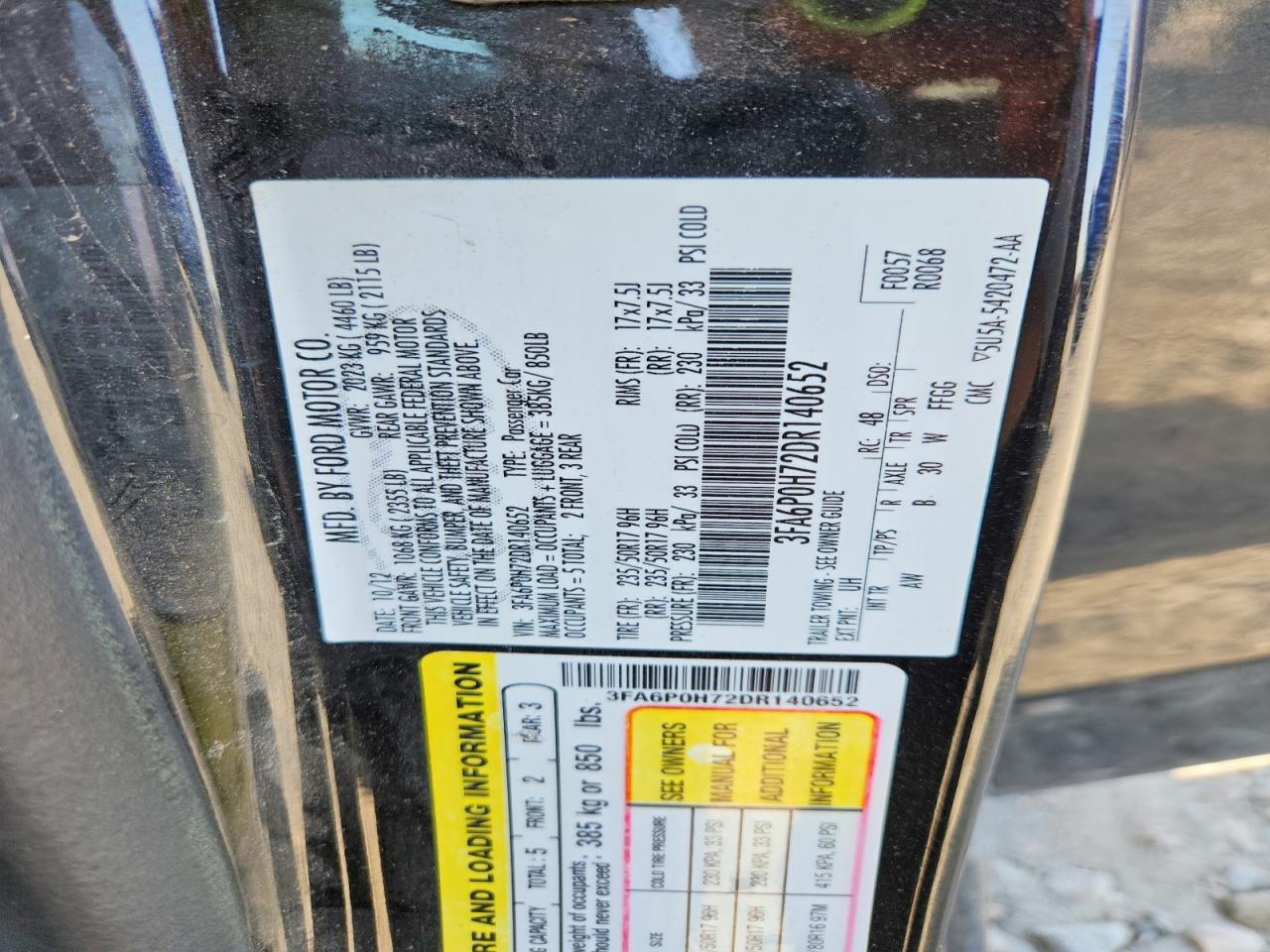 2013 FORD FUSION