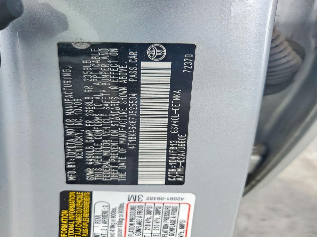 2007 TOYOTA CAMRY