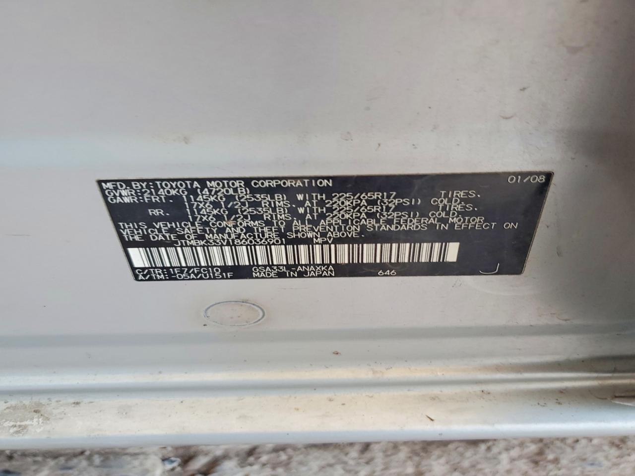 2008 TOYOTA RAV4