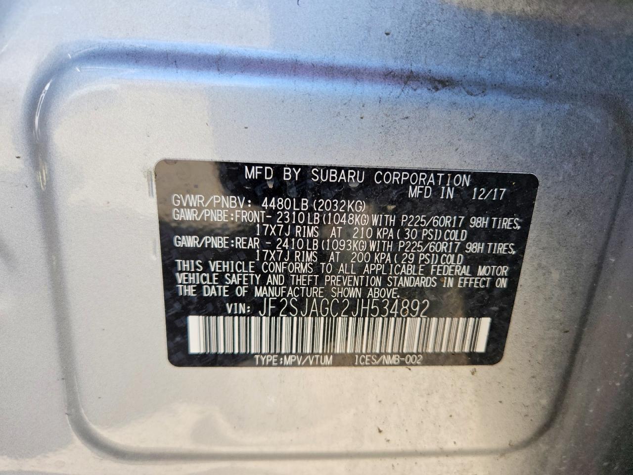 2018 SUBARU FORESTER