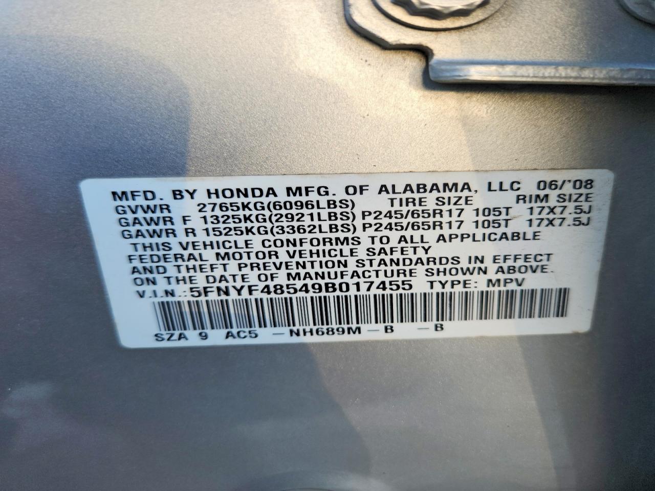 2009 HONDA PILOT