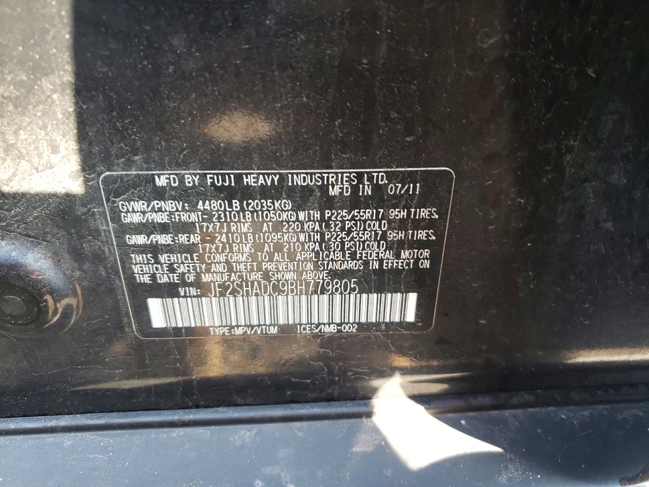 2011 SUBARU FORESTER