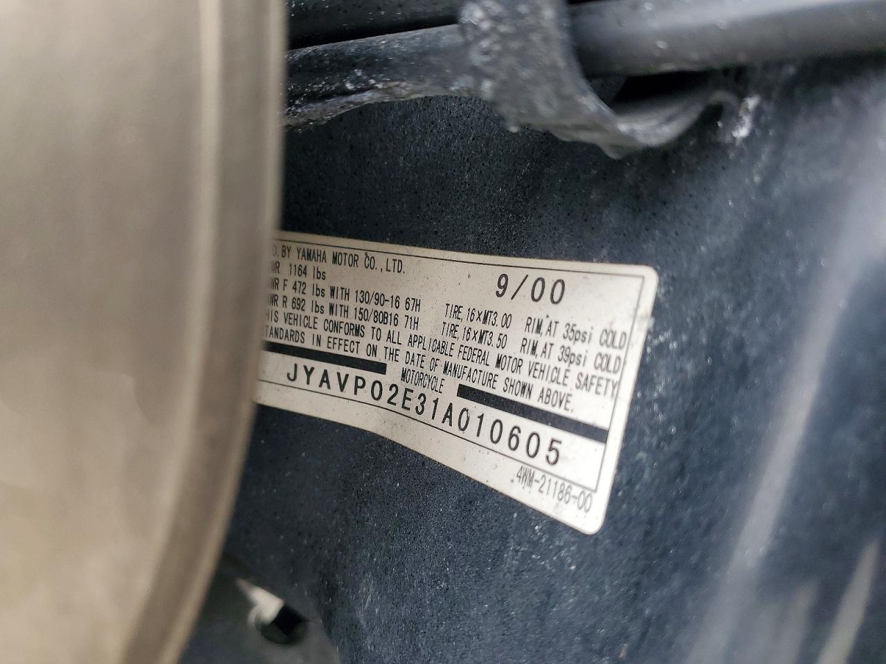 2001 YAMAHA XV1600