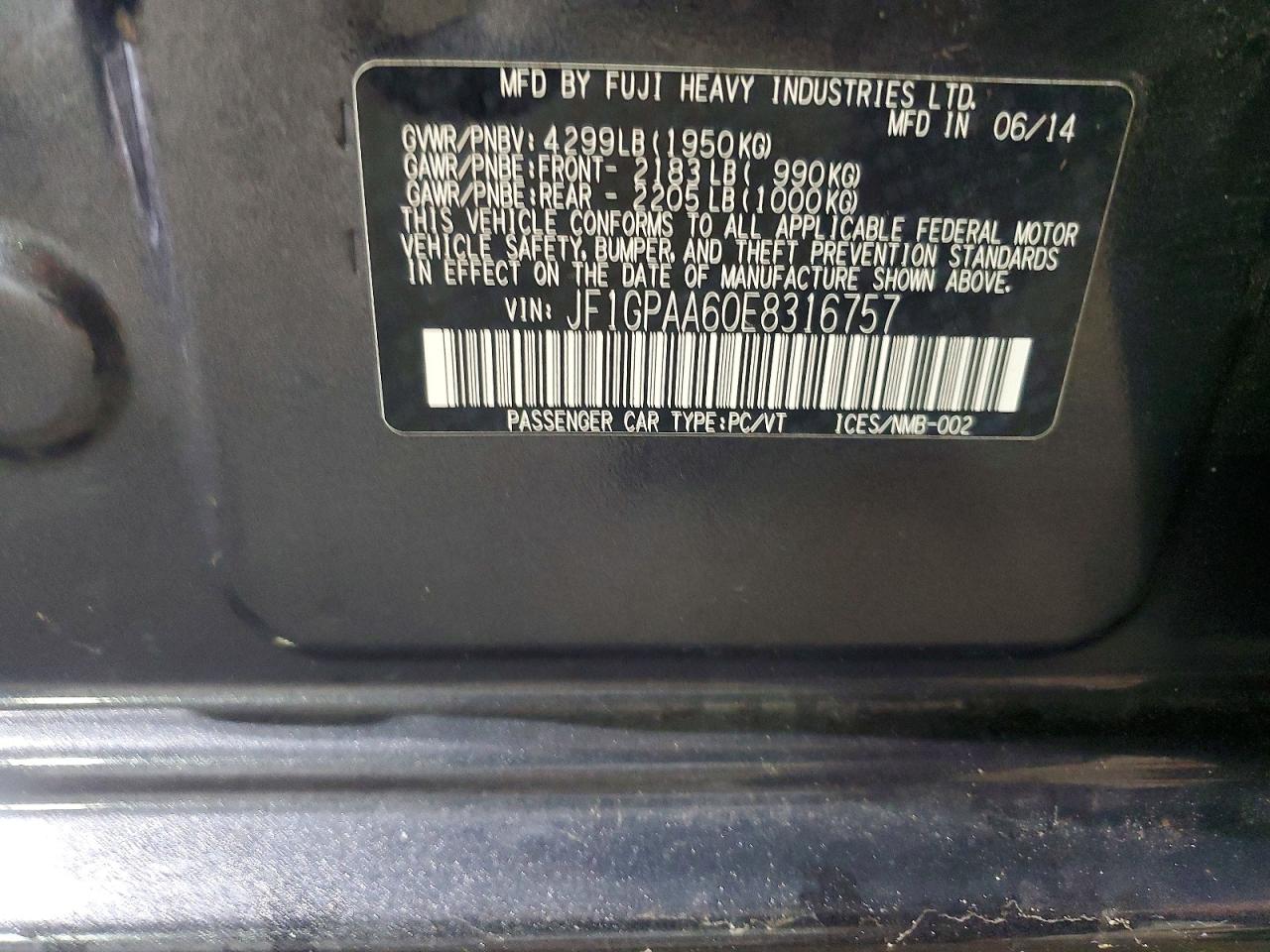2014 SUBARU IMPREZA