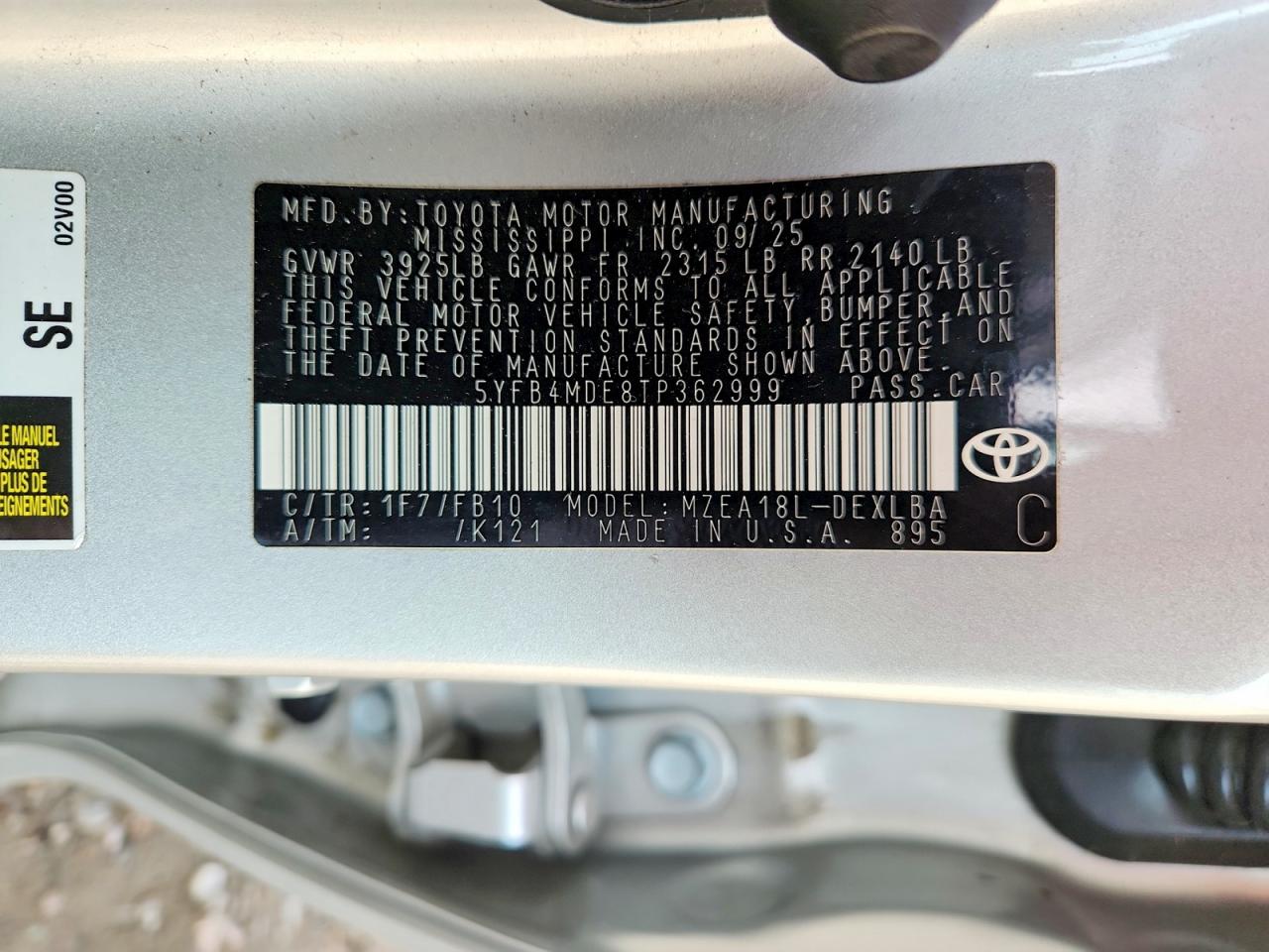 2026 TOYOTA COROLLA