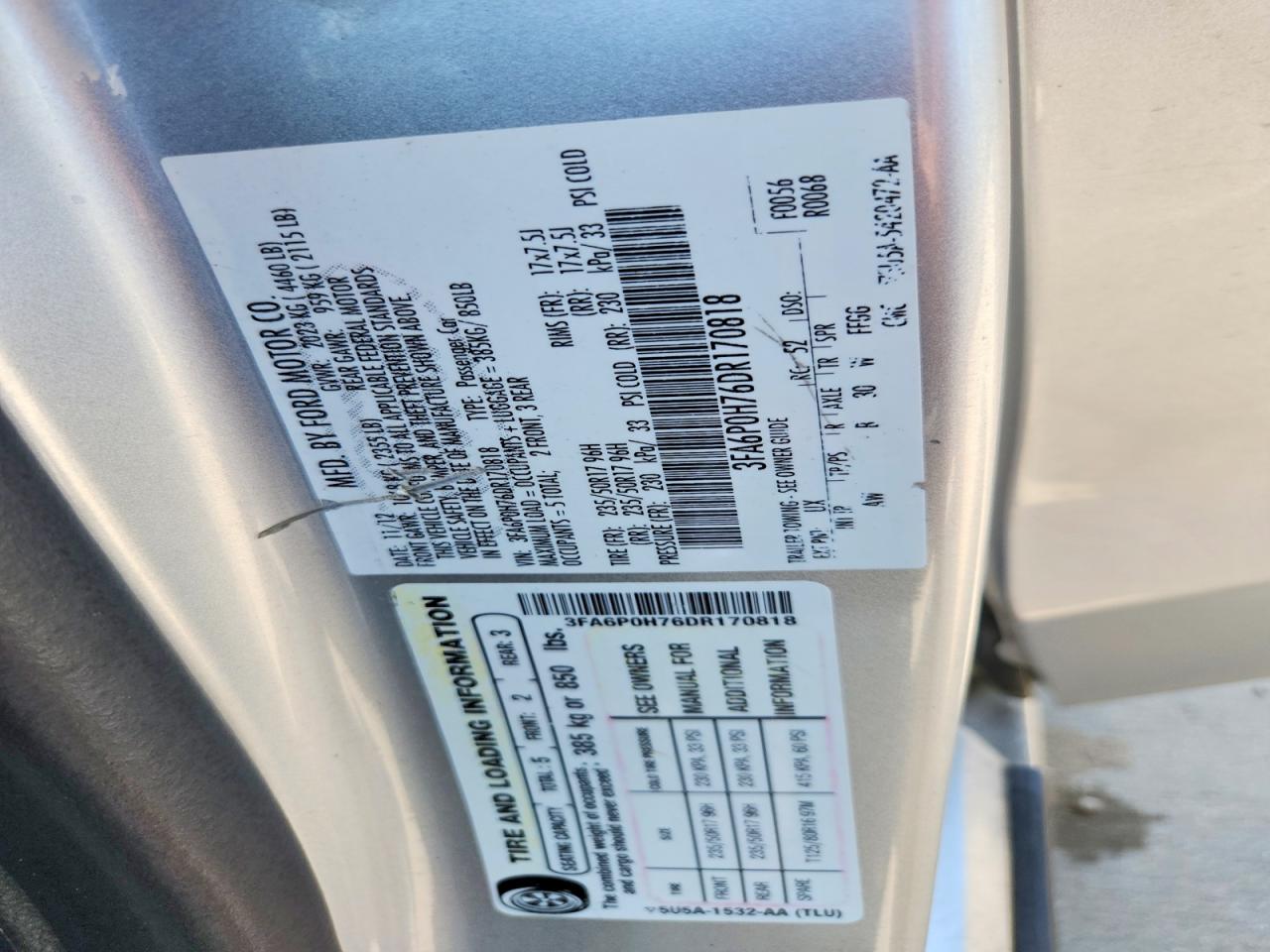 2013 FORD FUSION