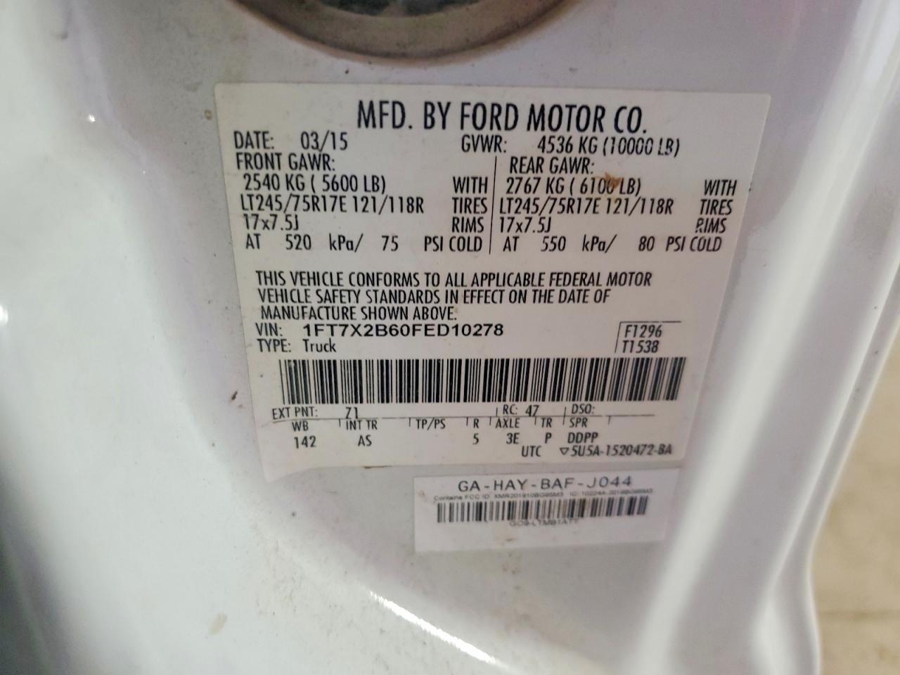 2015 FORD F250