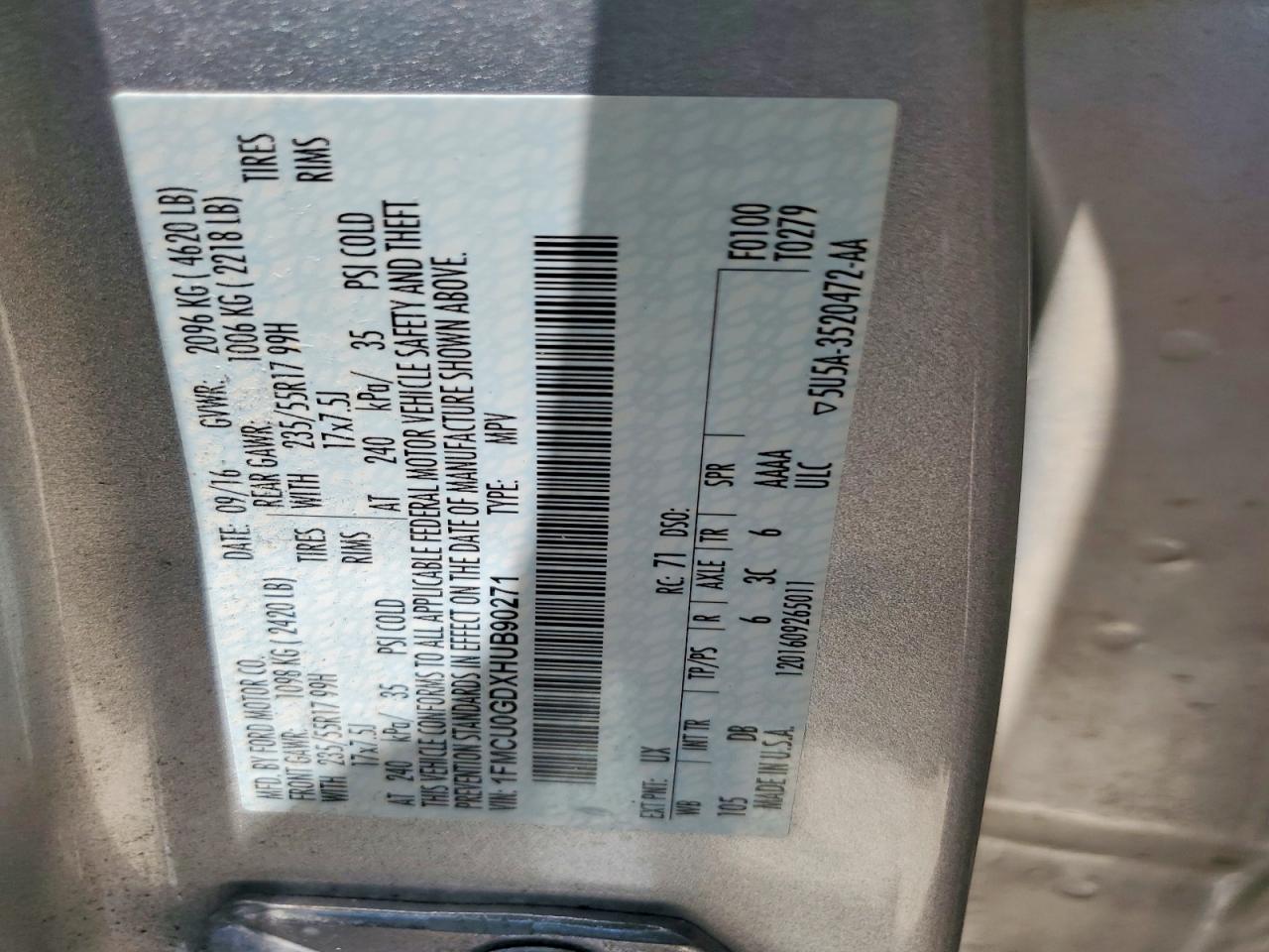 2017 FORD ESCAPE