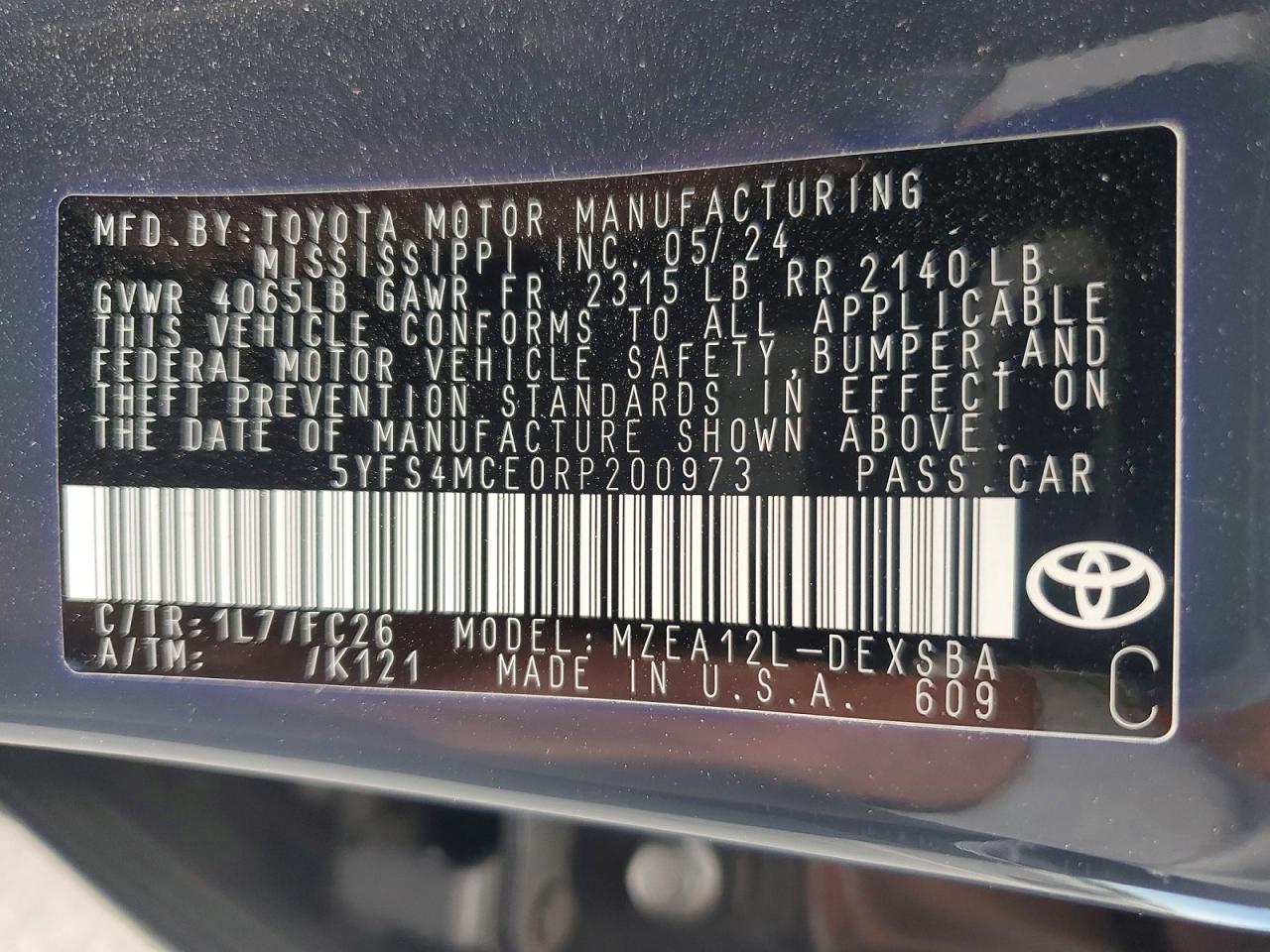 2024 TOYOTA COROLLA