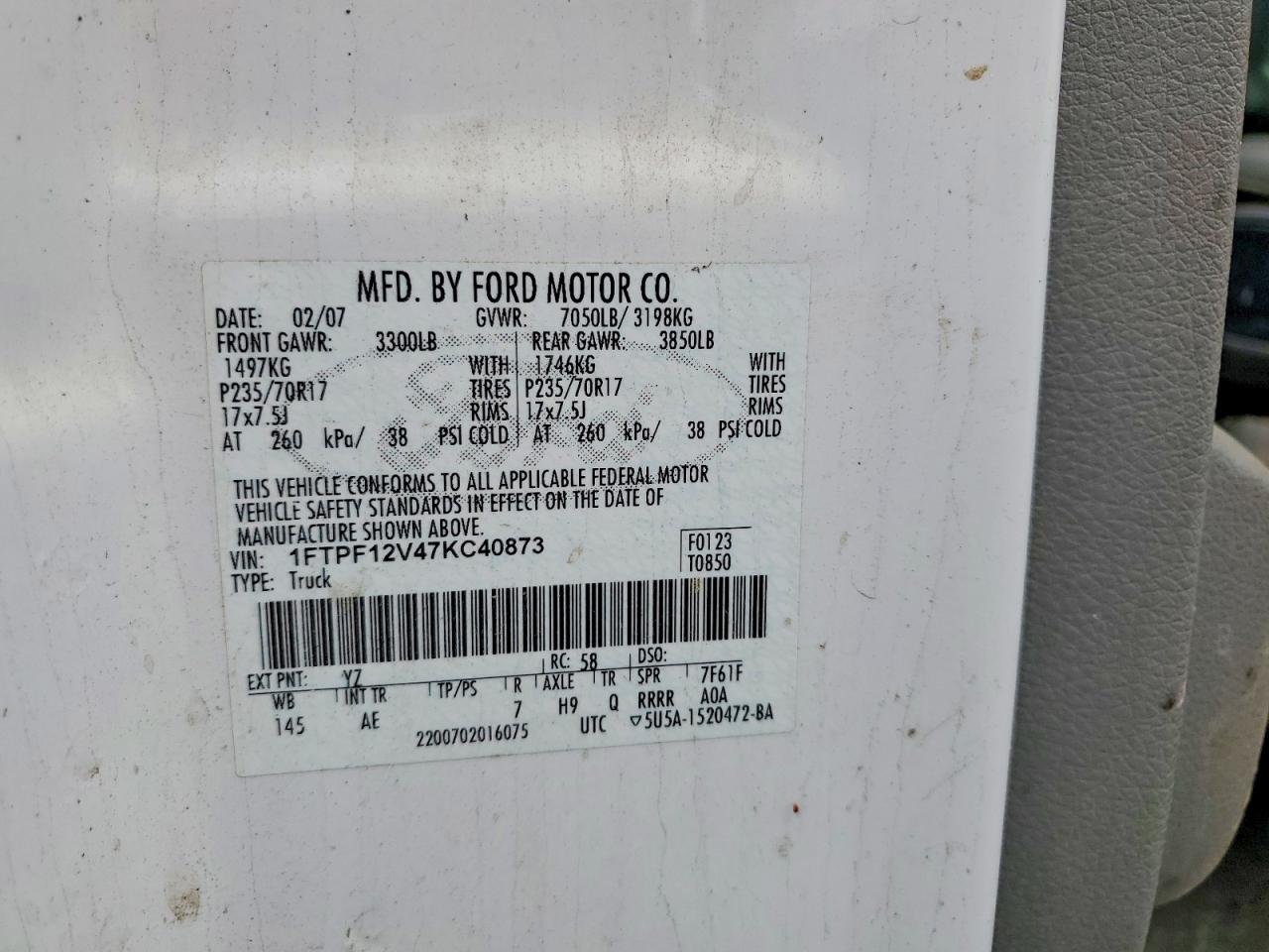 2007 FORD F150