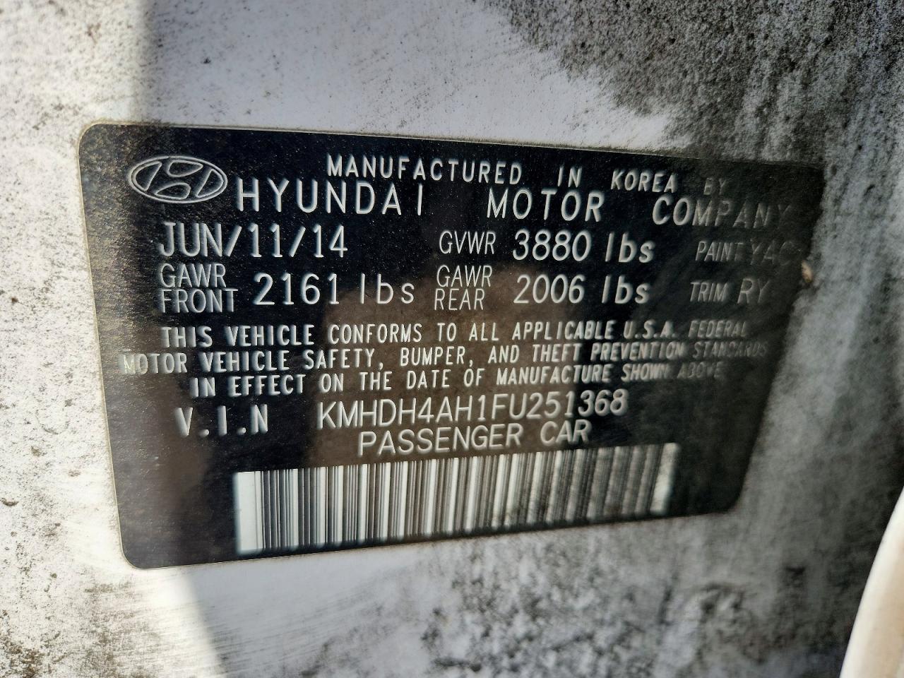 2015 HYUNDAI ELANTRA
