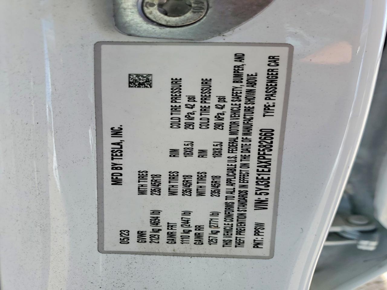 2023 TESLA MODEL 3