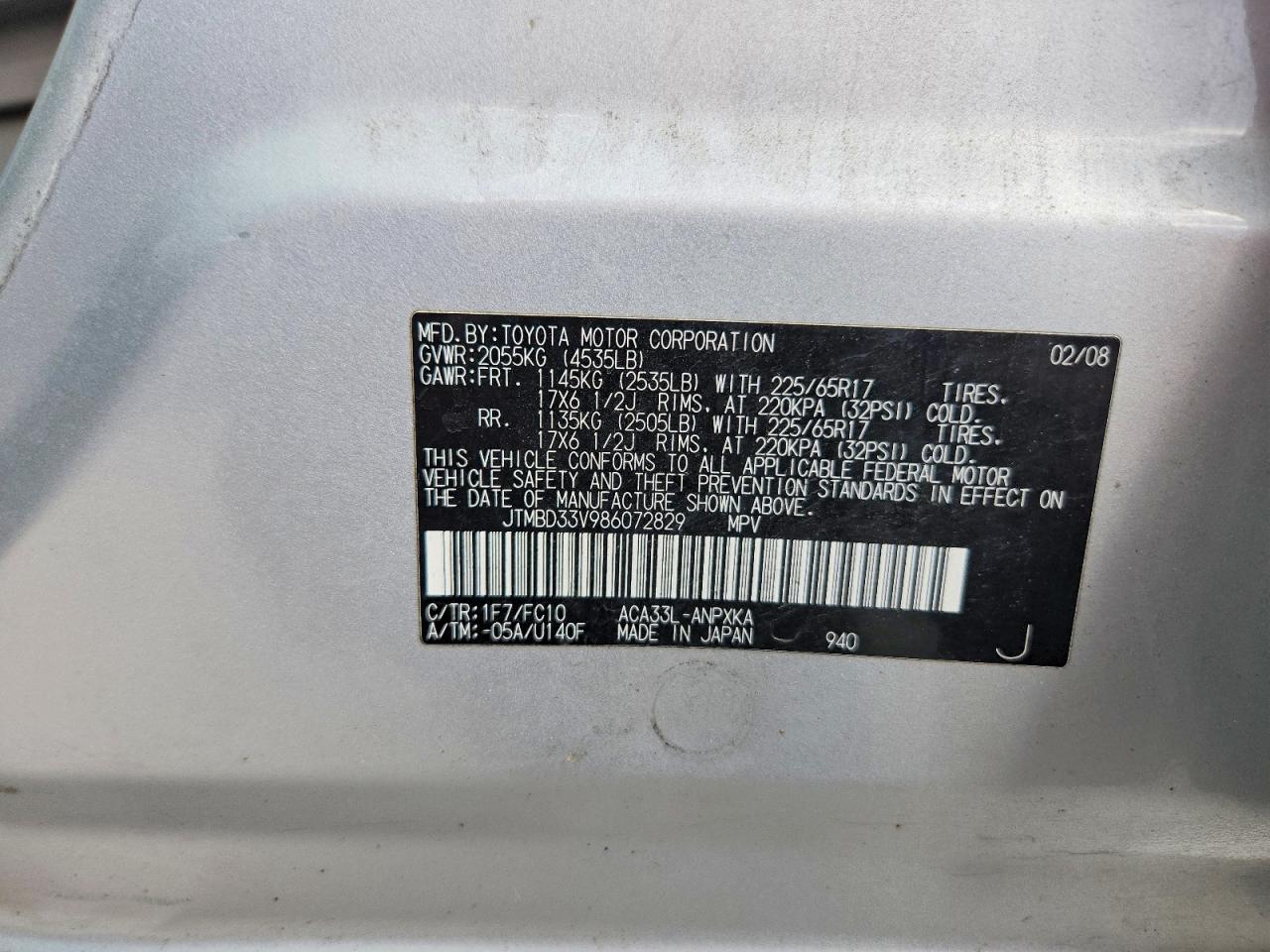 2008 TOYOTA RAV4