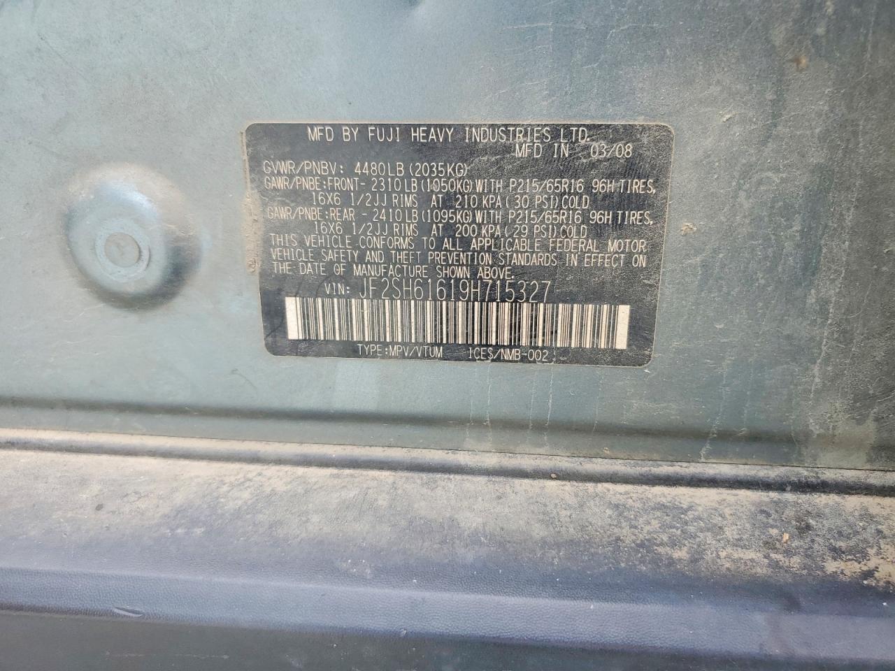 2009 SUBARU FORESTER