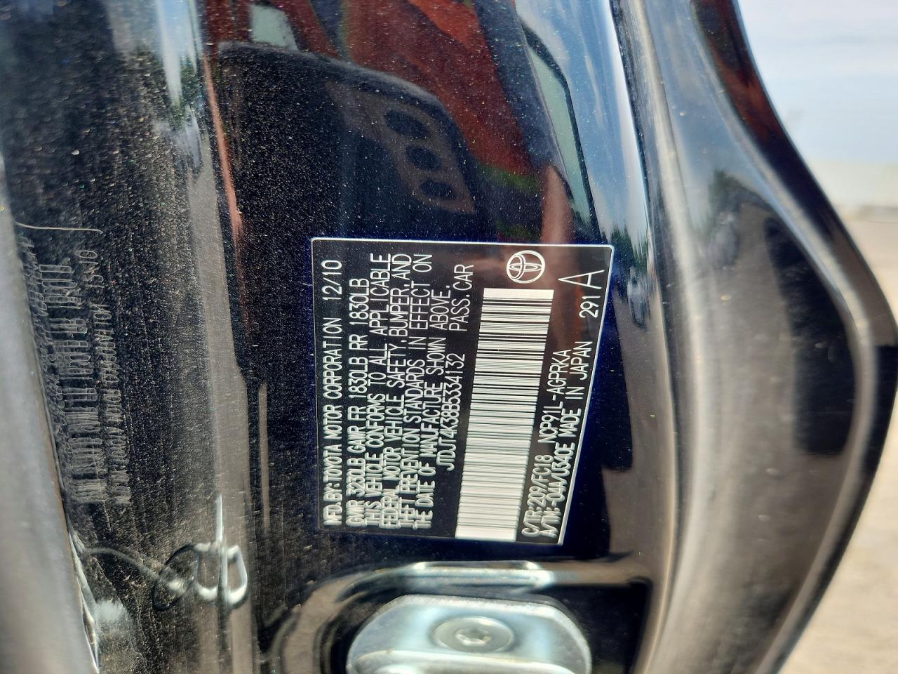 2011 TOYOTA YARIS
