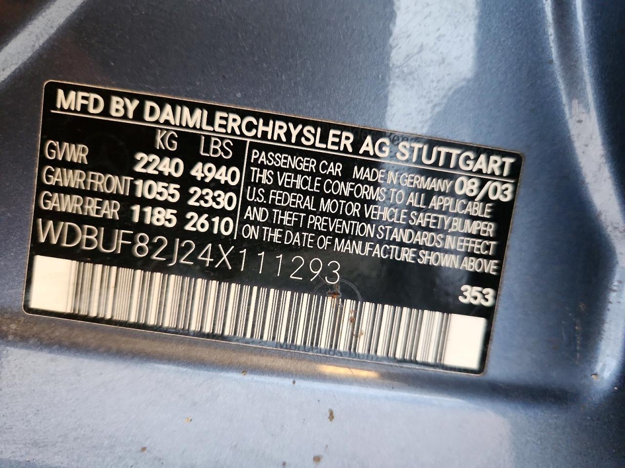 2004 MERCEDES-BENZ E-CLASS