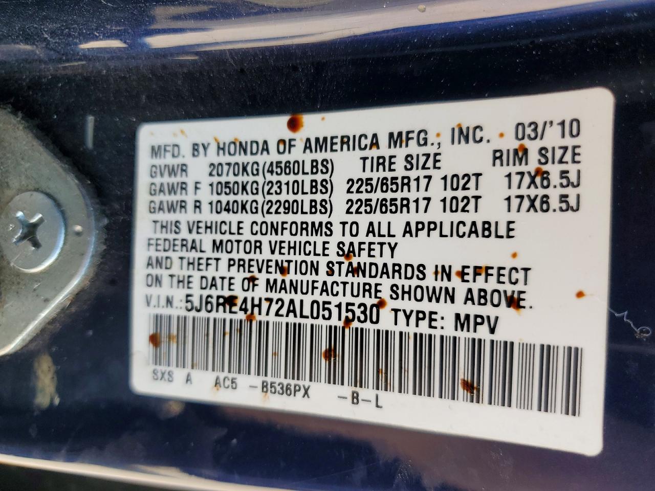 2010 HONDA CRV