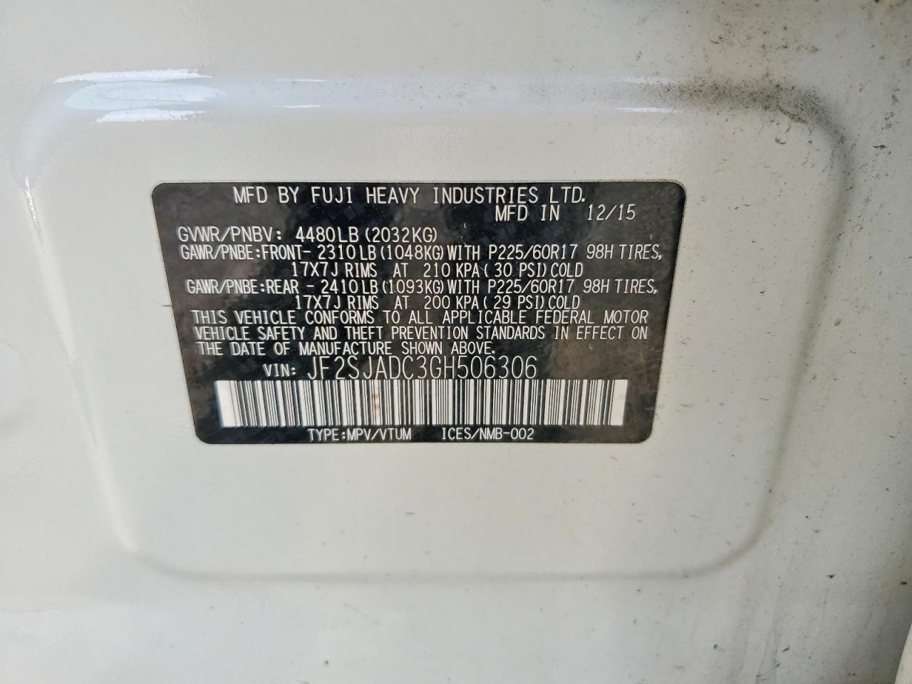 2016 SUBARU FORESTER
