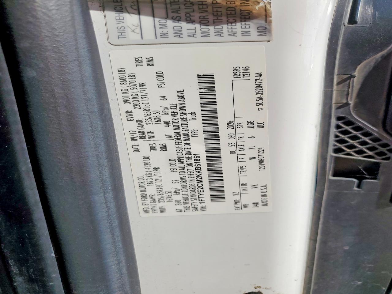 2019 FORD TRANSIT