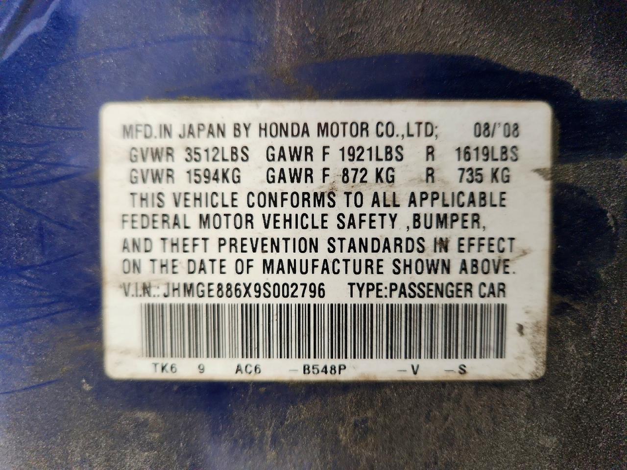 2009 HONDA FIT