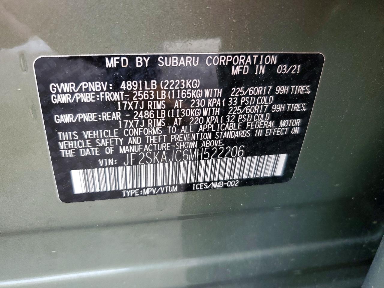 2021 SUBARU FORESTER