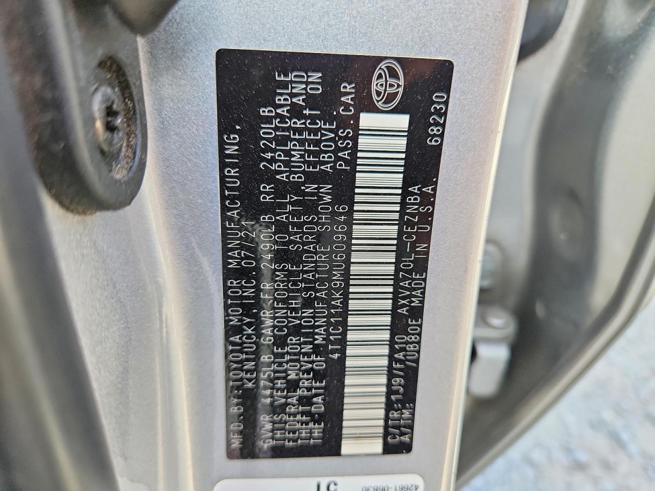 2021 TOYOTA CAMRY