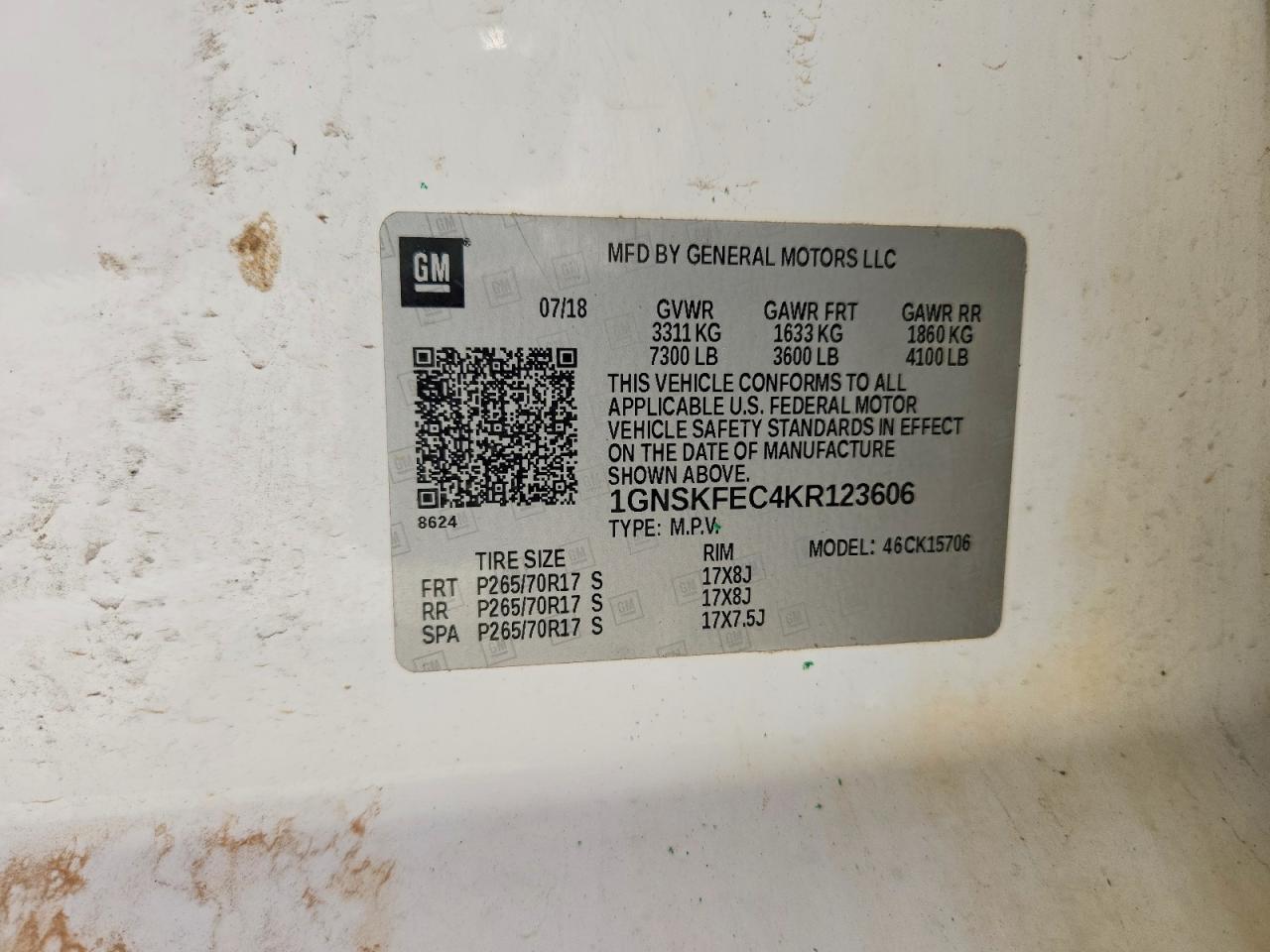 2019 CHEVROLET TAHOE