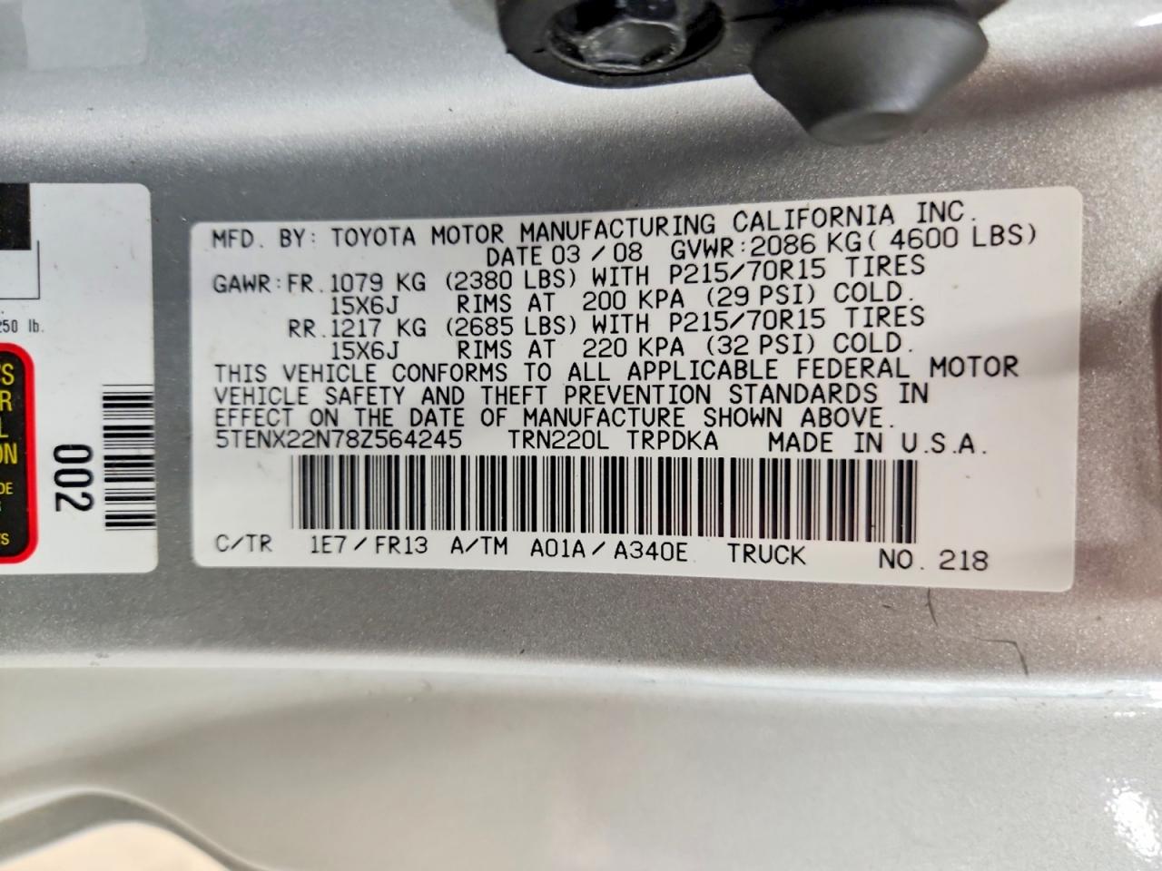 2008 TOYOTA TACOMA