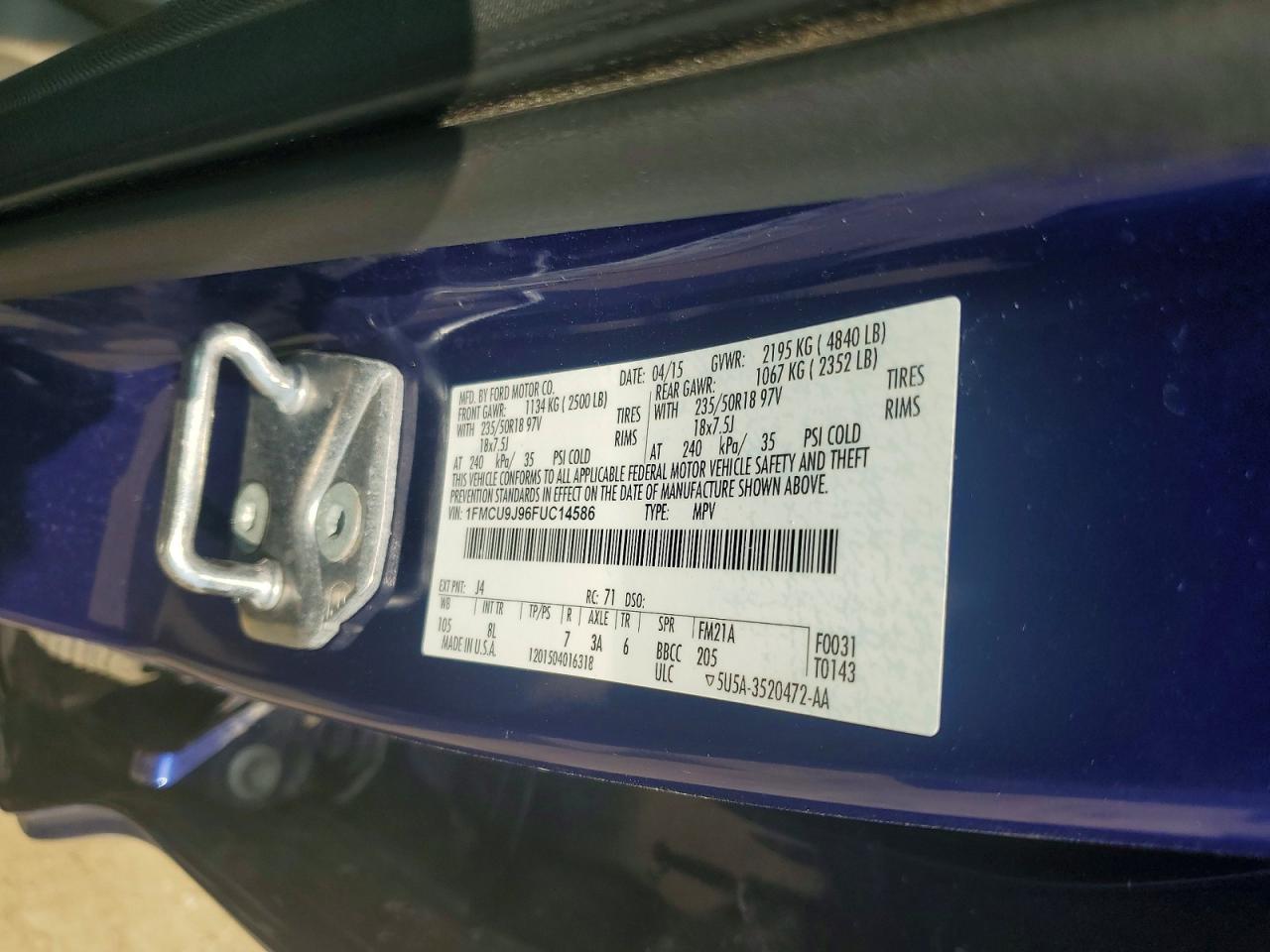 2015 FORD ESCAPE