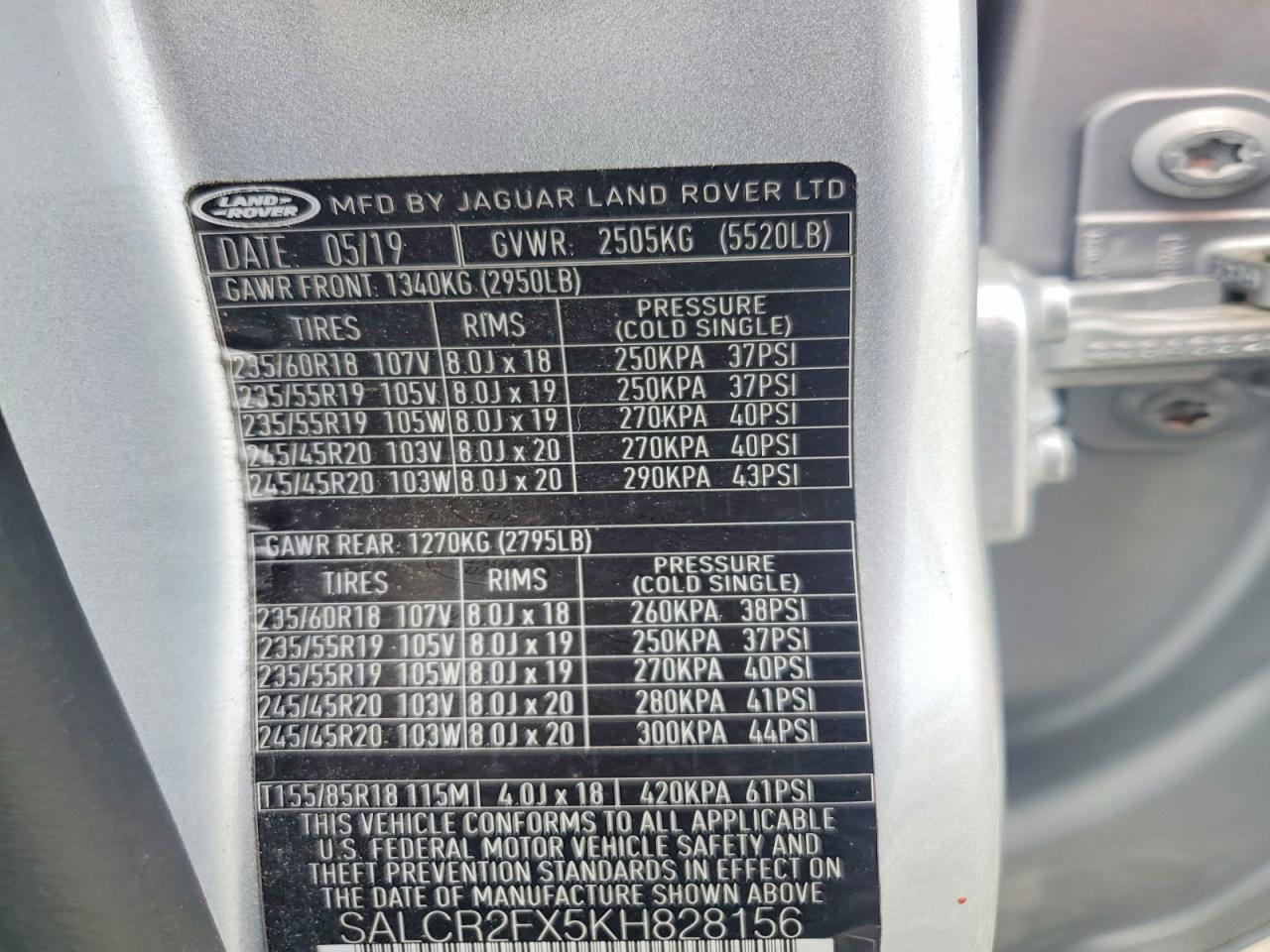 2019 LAND ROVER DISCOVERY