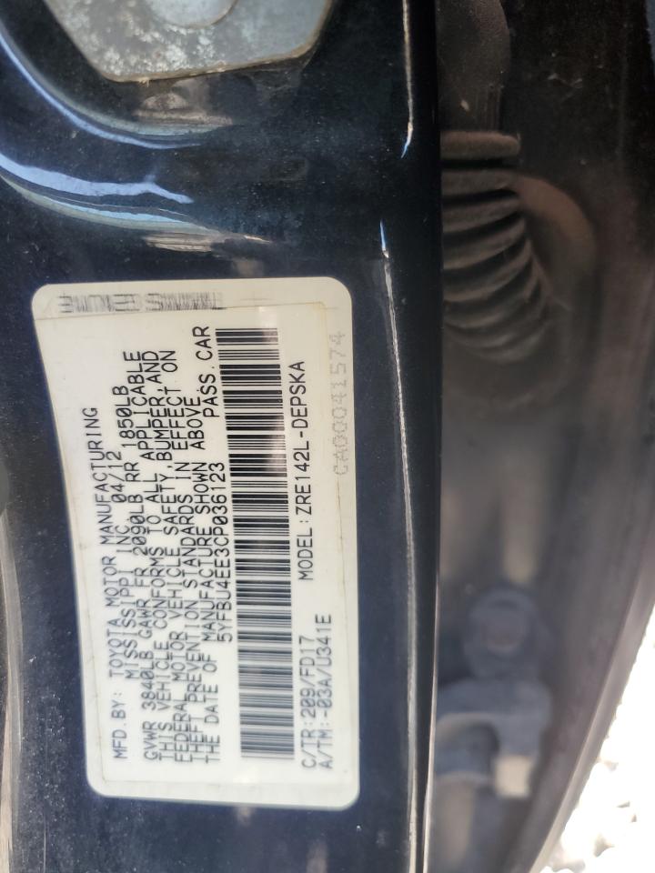 2012 TOYOTA COROLLA