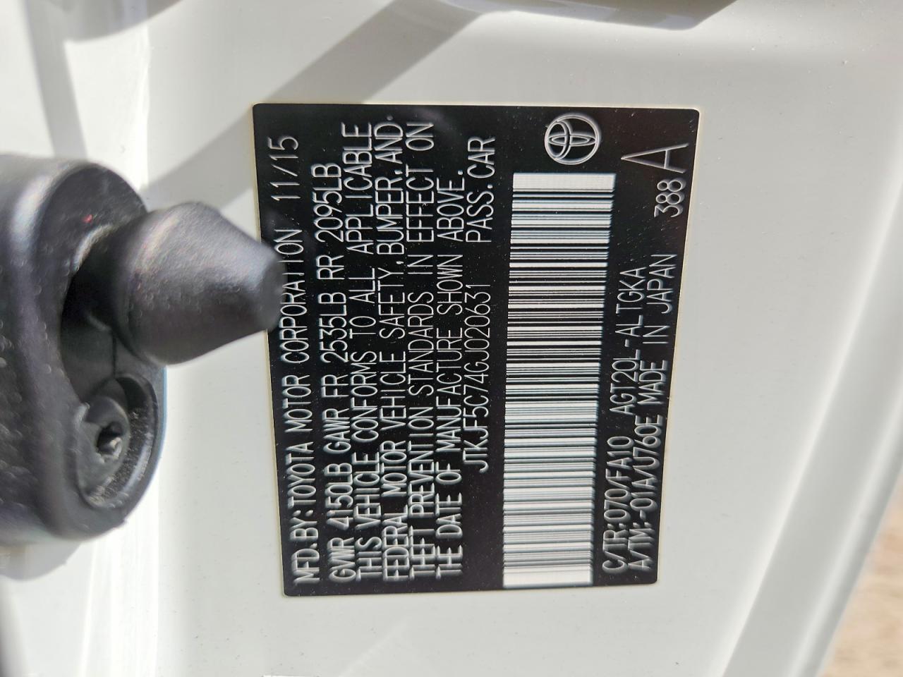 2016 SCION TC BASE
