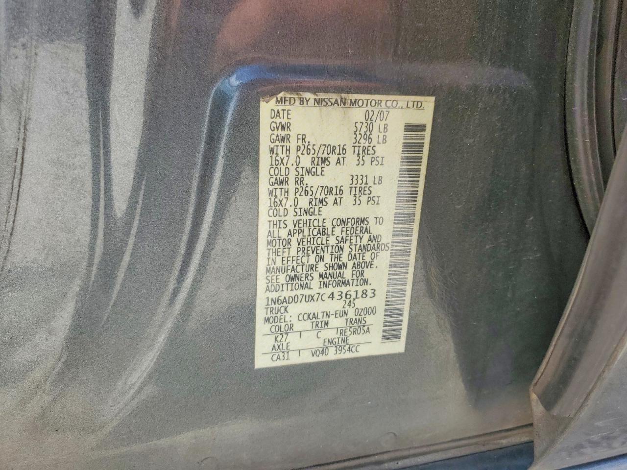 2007 NISSAN FRONTIER