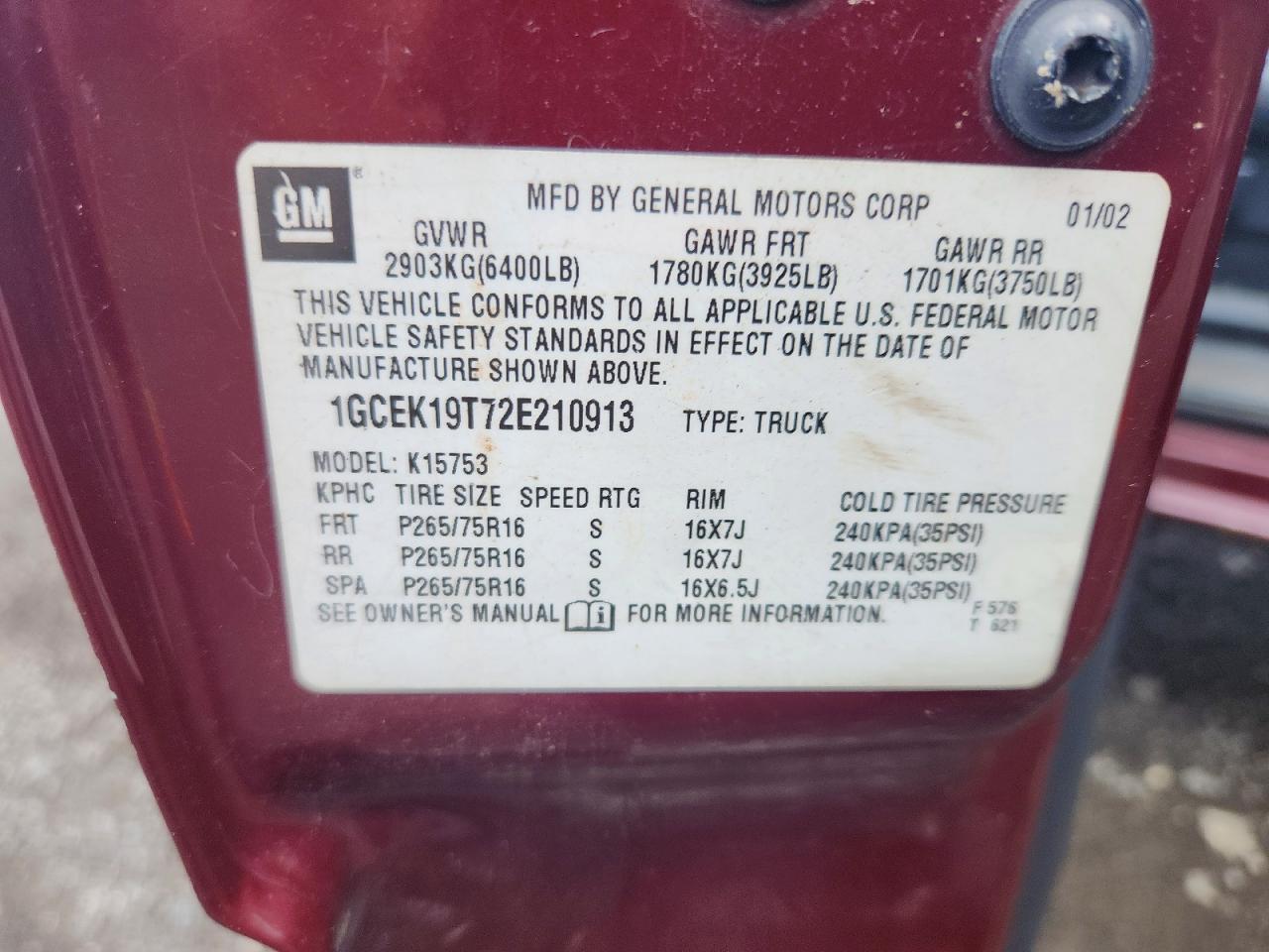 2002 CHEVROLET ALL Models
