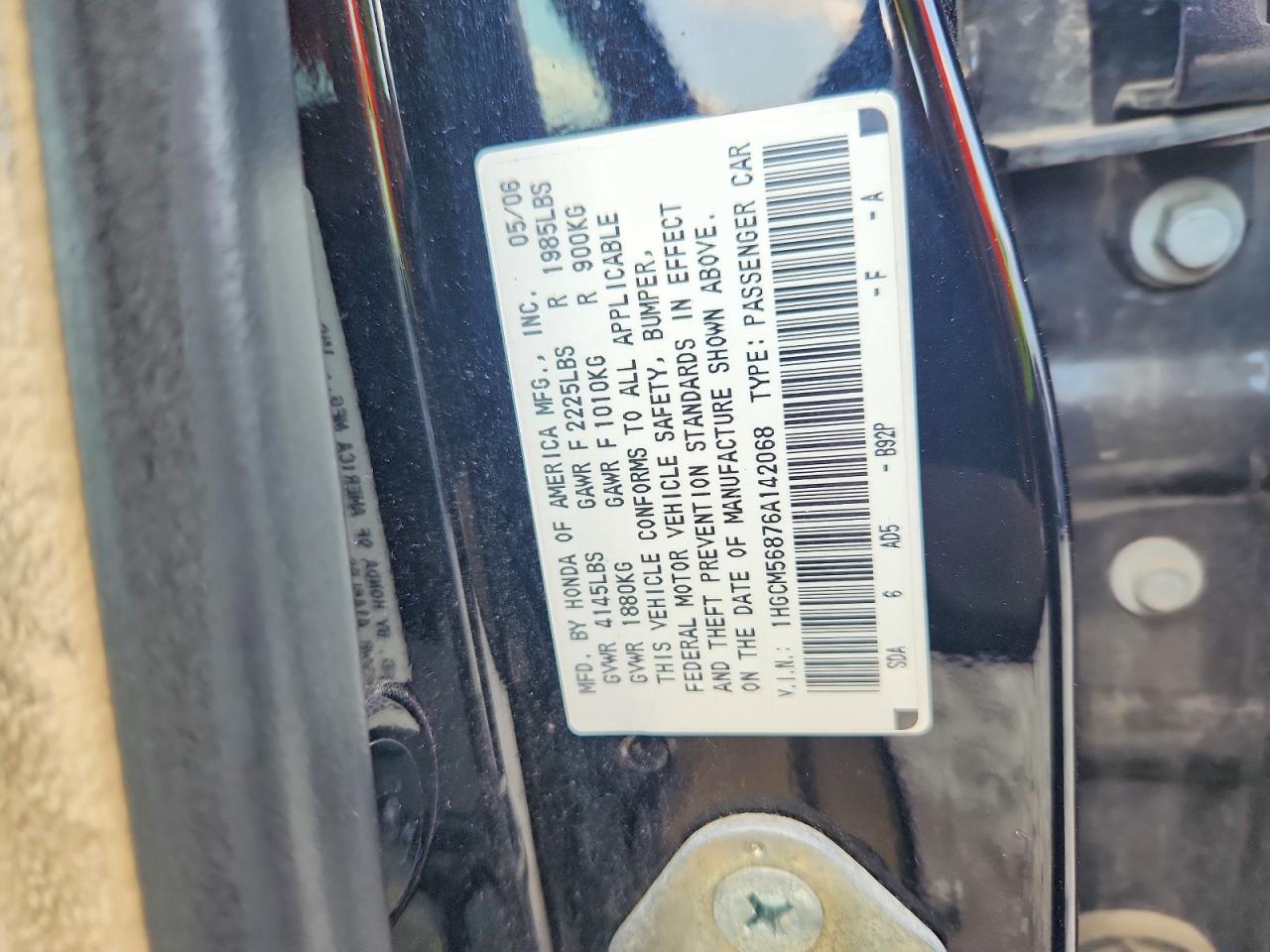 2006 HONDA ACCORD