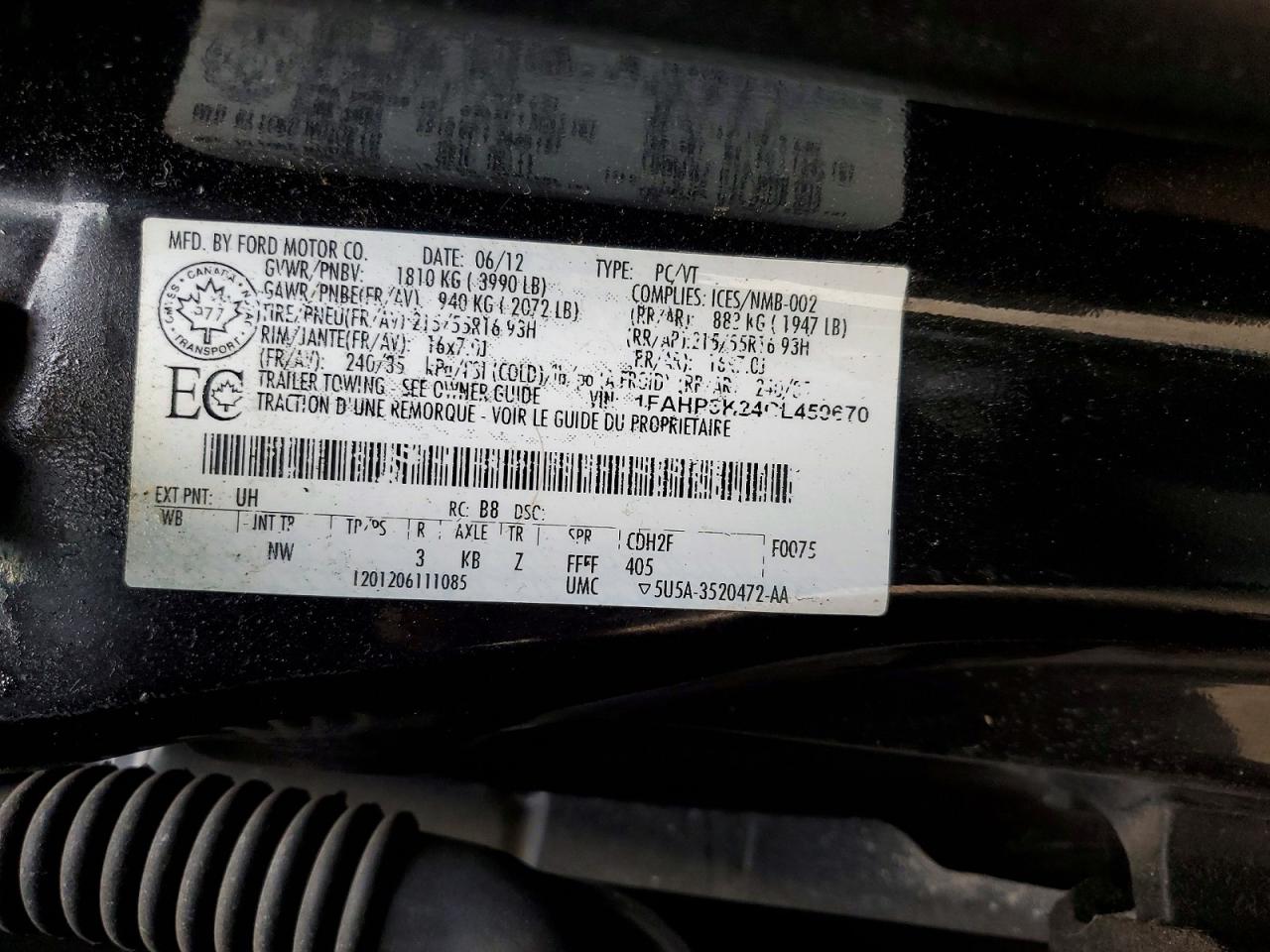 2012 FORD FOCUS