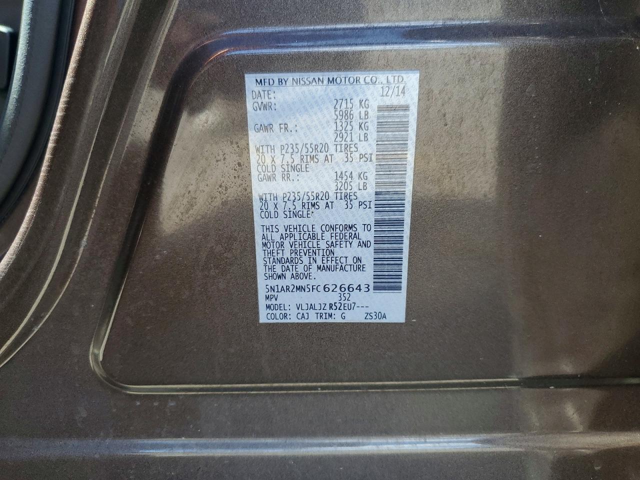 2015 NISSAN PATHFINDER