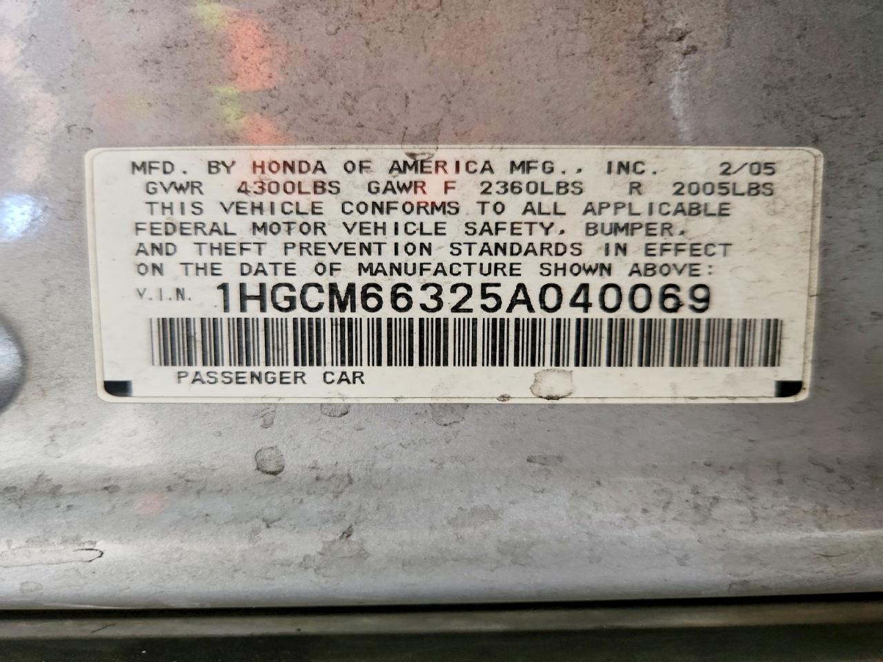 2005 HONDA ACCORD