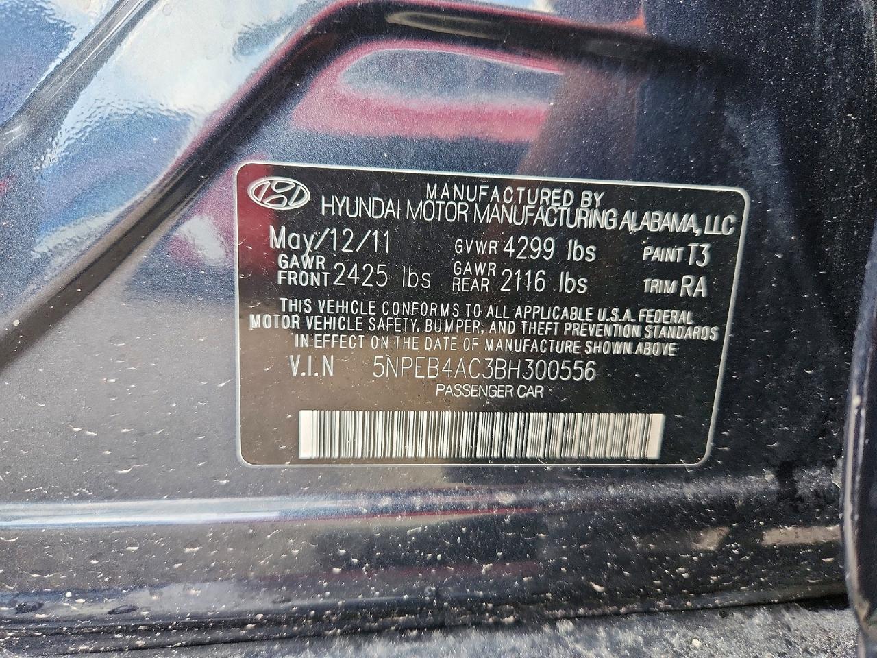 2011 HYUNDAI SONATA