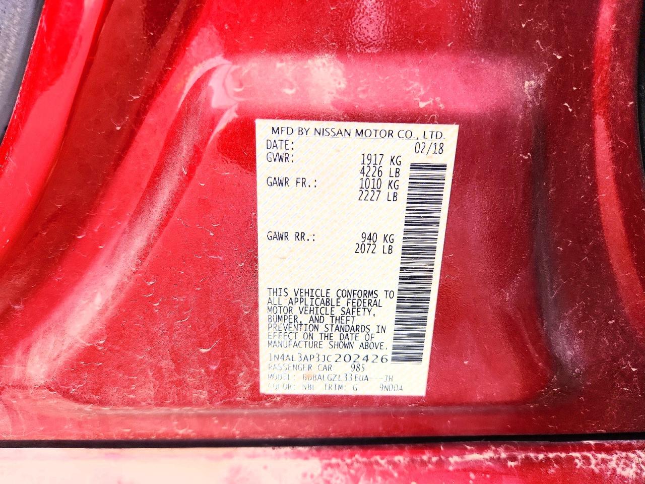 2018 NISSAN ALTIMA