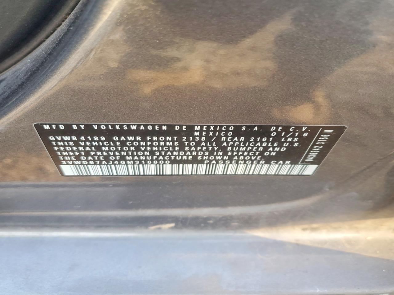 2016 VOLKSWAGEN JETTA