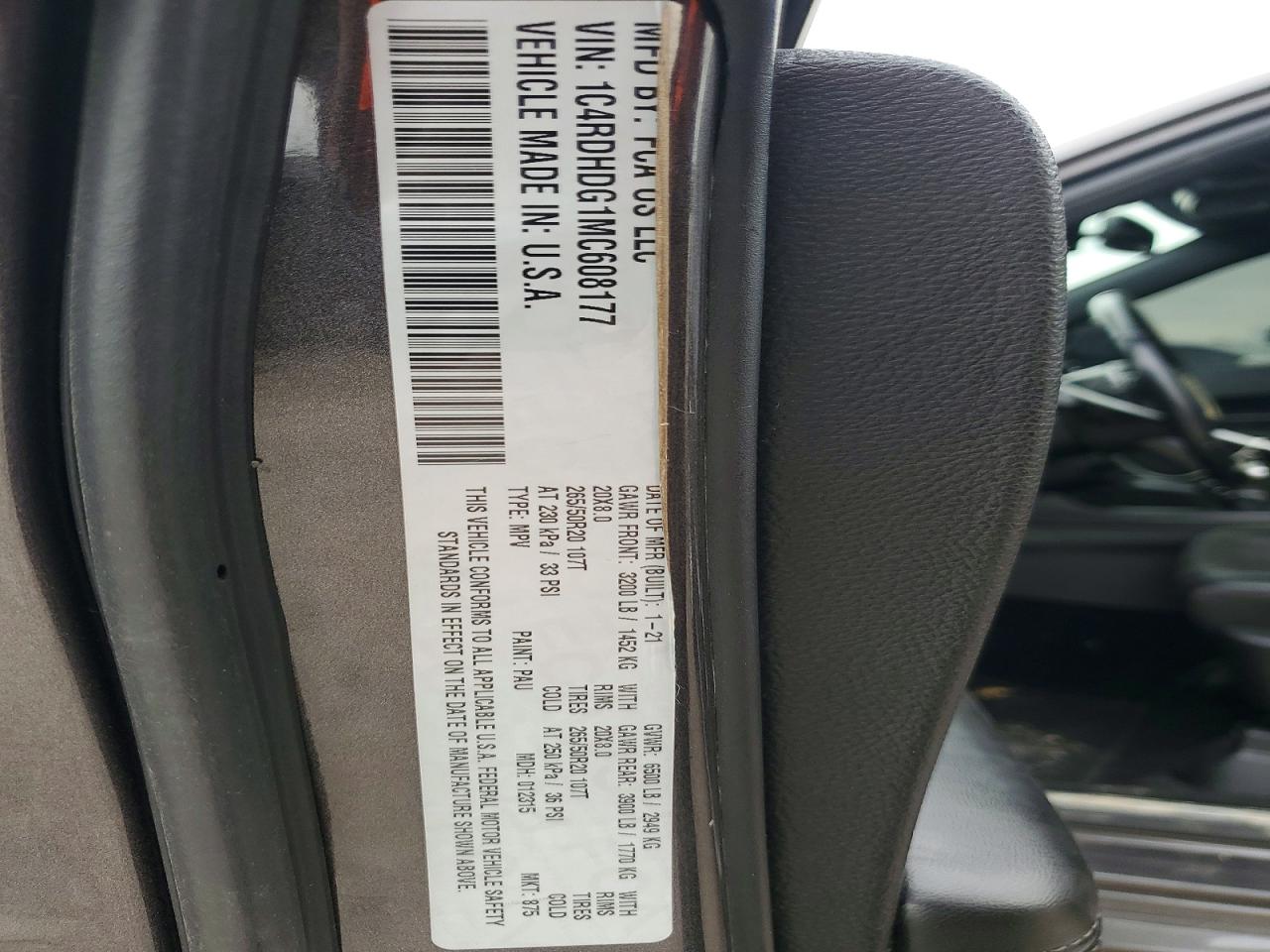 2021 DODGE DURANGO