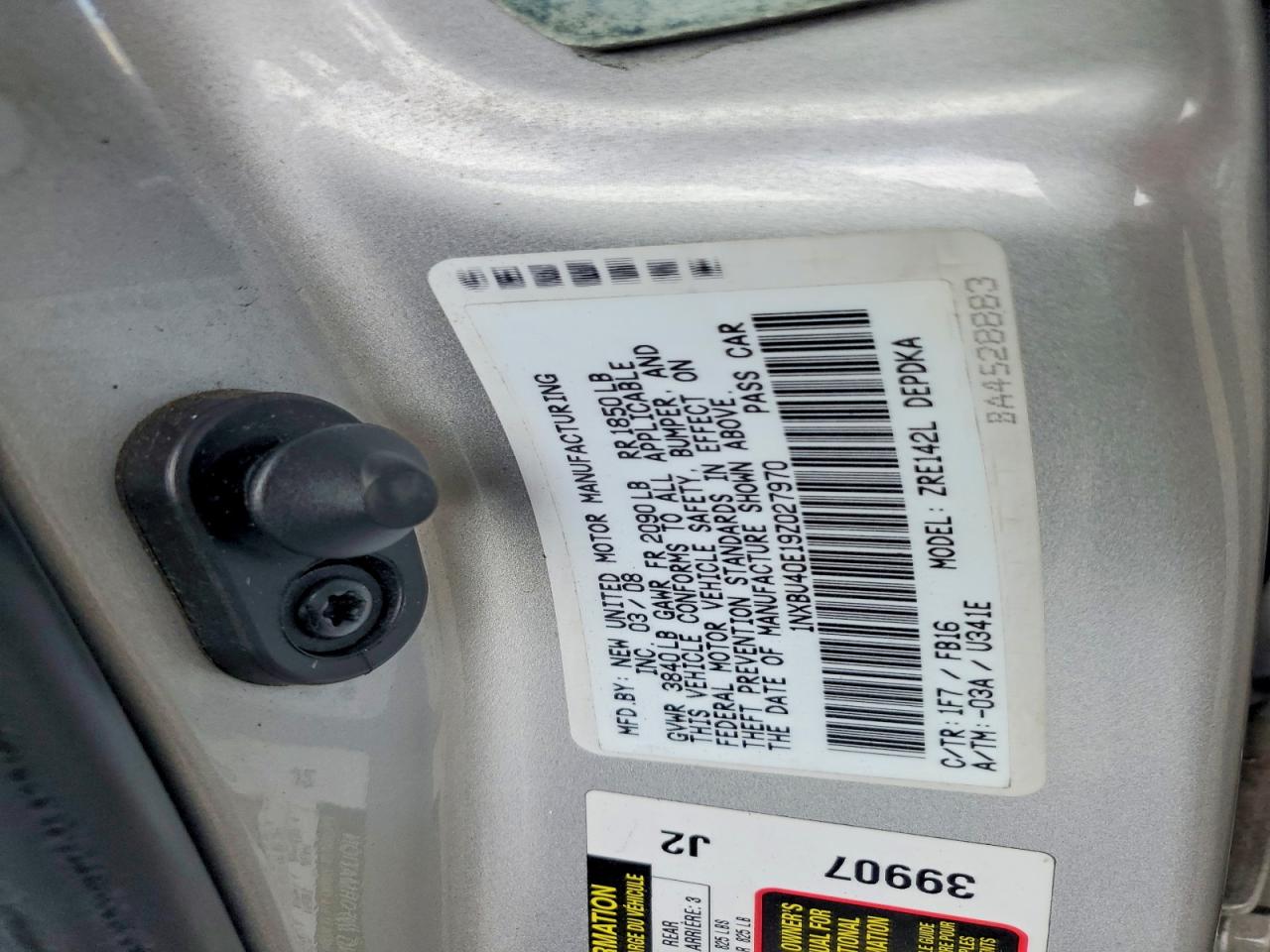 2009 TOYOTA COROLLA