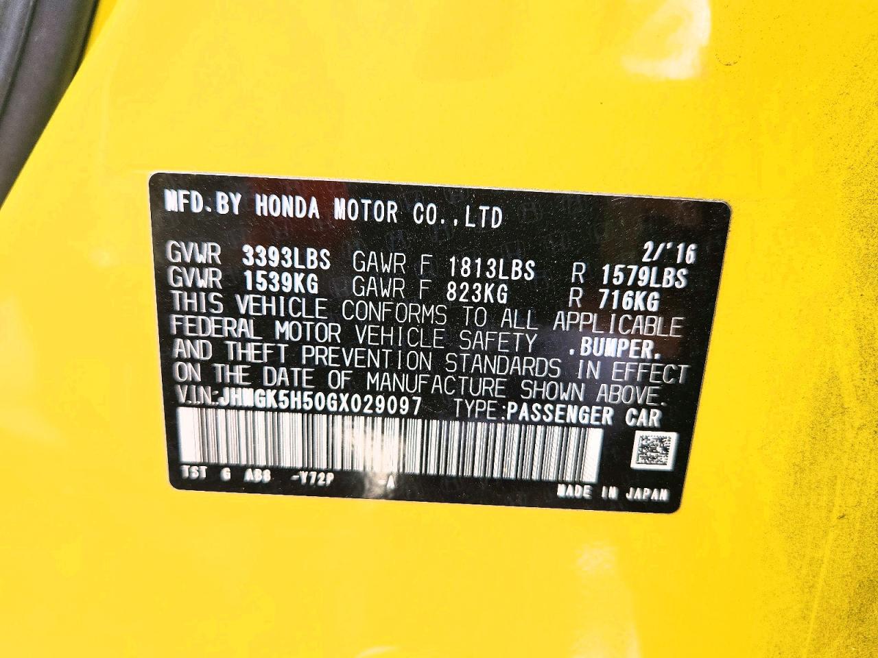 2016 HONDA FIT