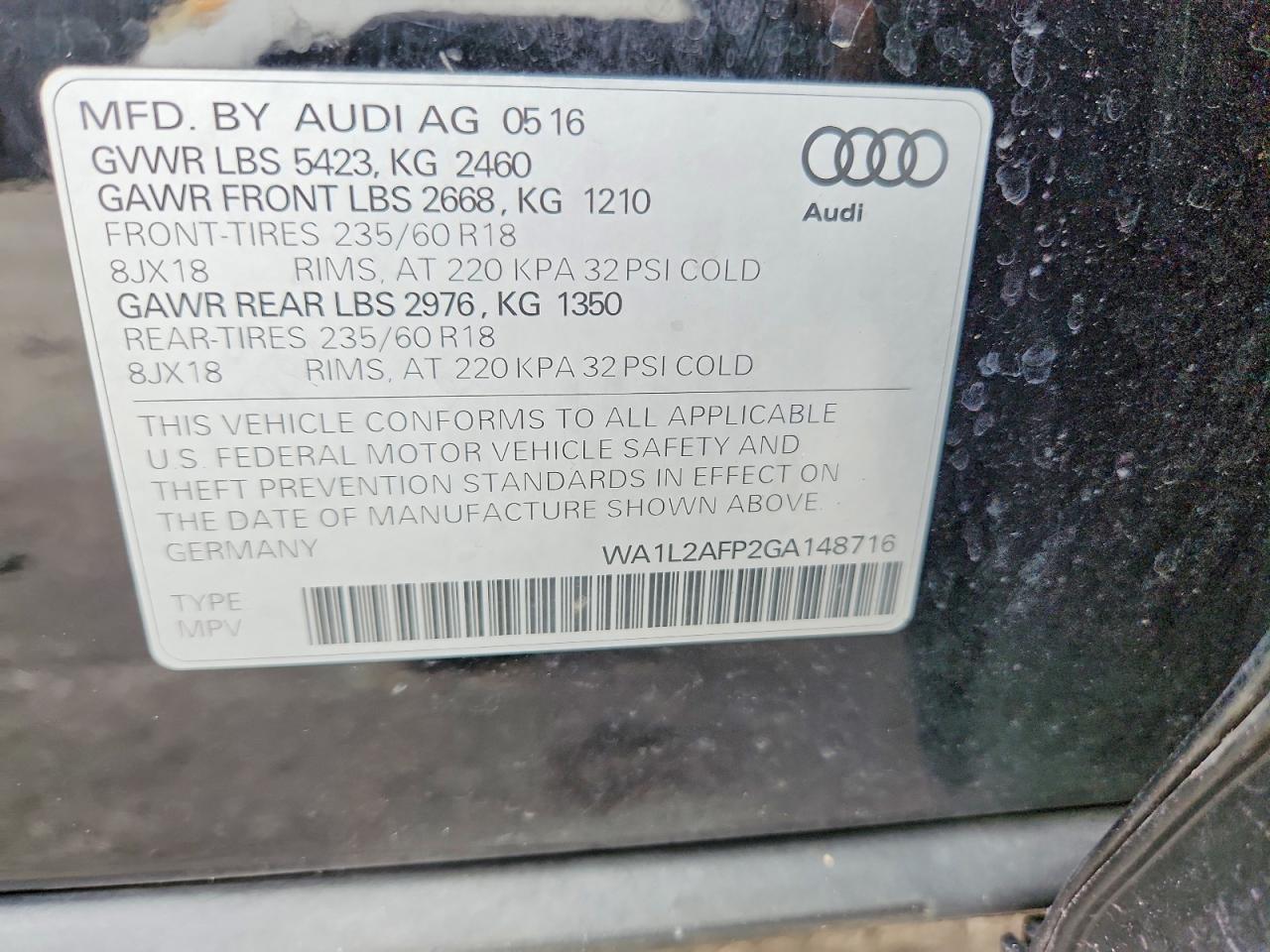 2016 AUDI Q5