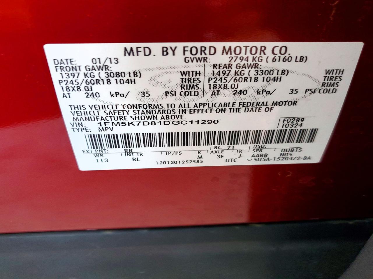 2013 FORD EXPLORER