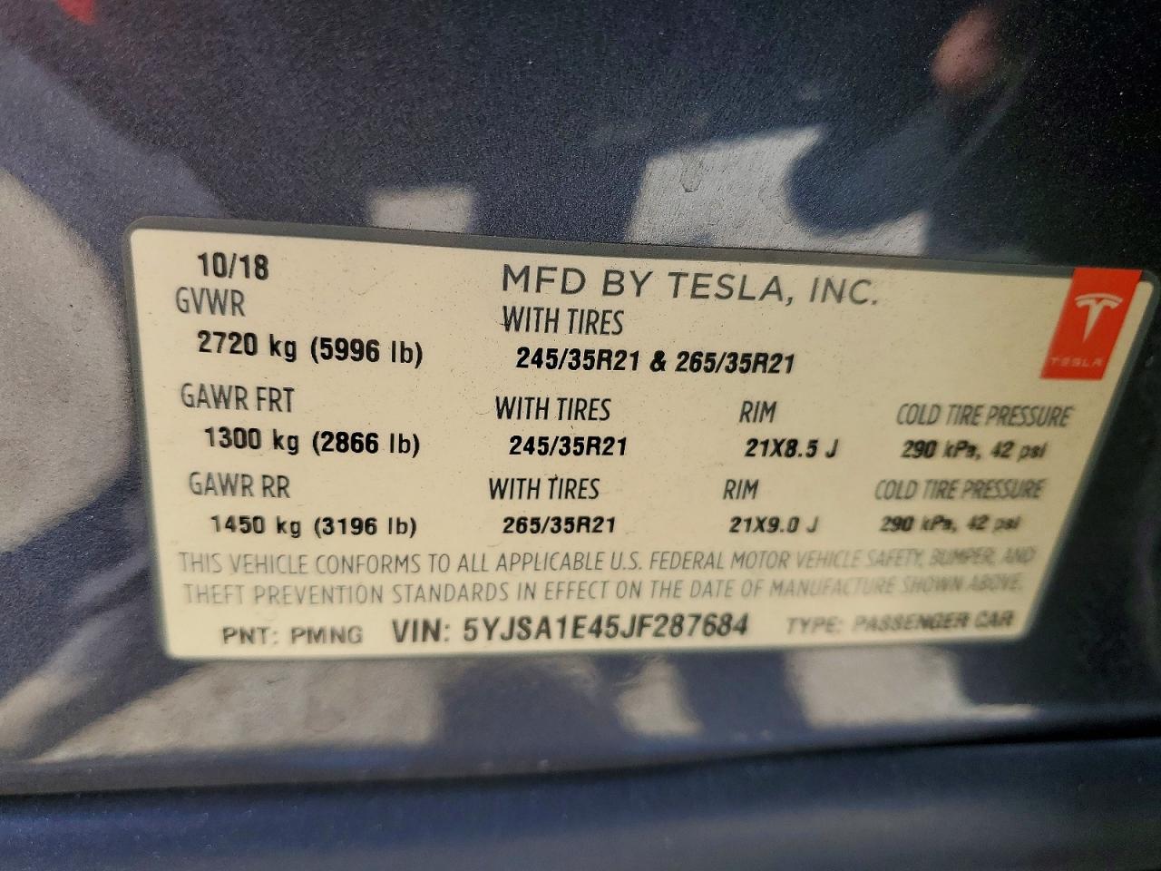 2018 TESLA MODEL S