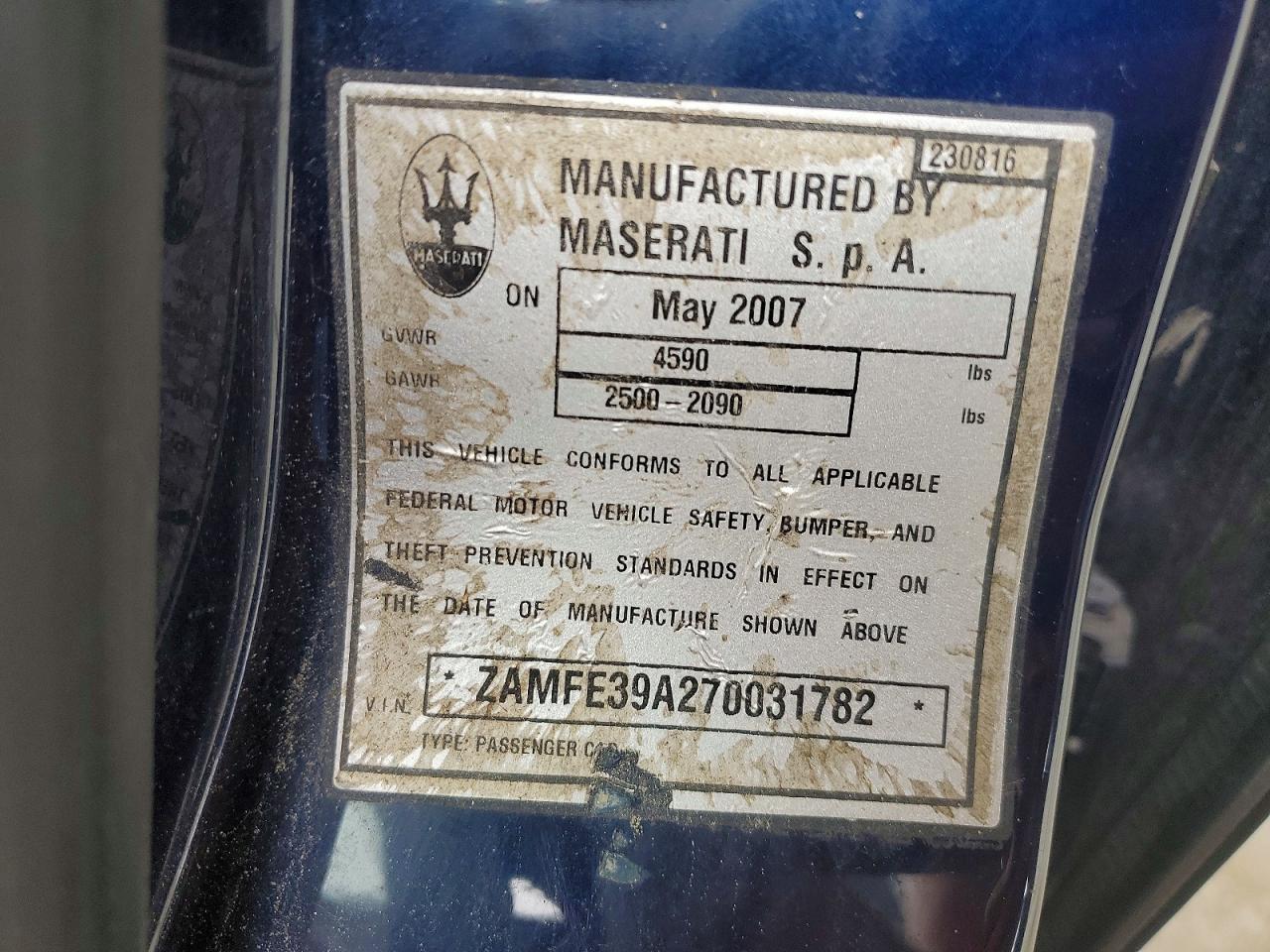 2007 MASERATI QUATTROPOR